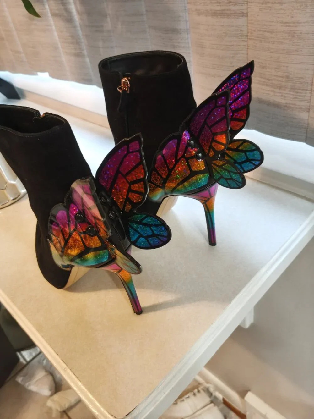 Sophia Webster Rainbow butterfly ankle boots NWT